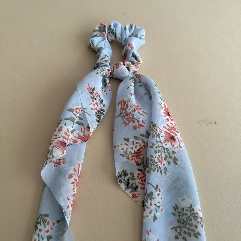Floral Blue HairβScrunchie K74